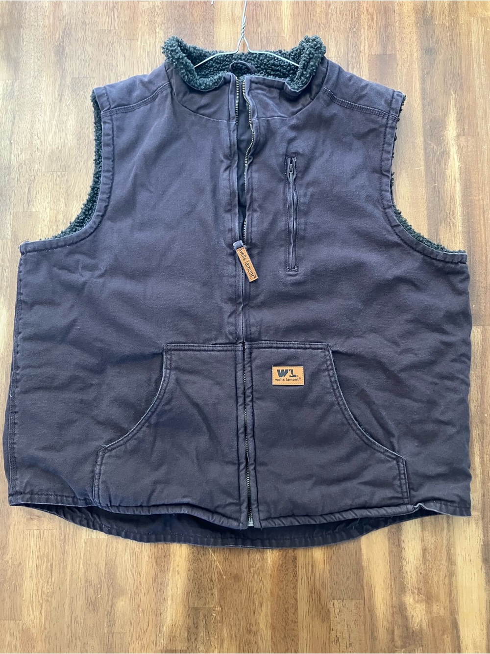 Wells Lamont Men’s Brown Sherpa-Lined Canvas Vest